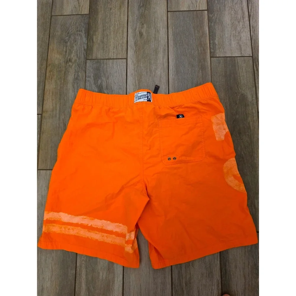 Converse One Star Mens Orange Board Shorts Swim Trunks Graphic XL